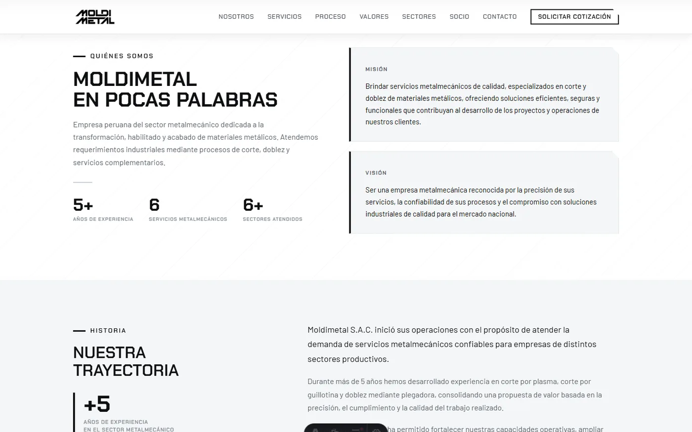 Moldimetal: del taller de Chilca a cotizaciones por WhatsApp · Nosotros